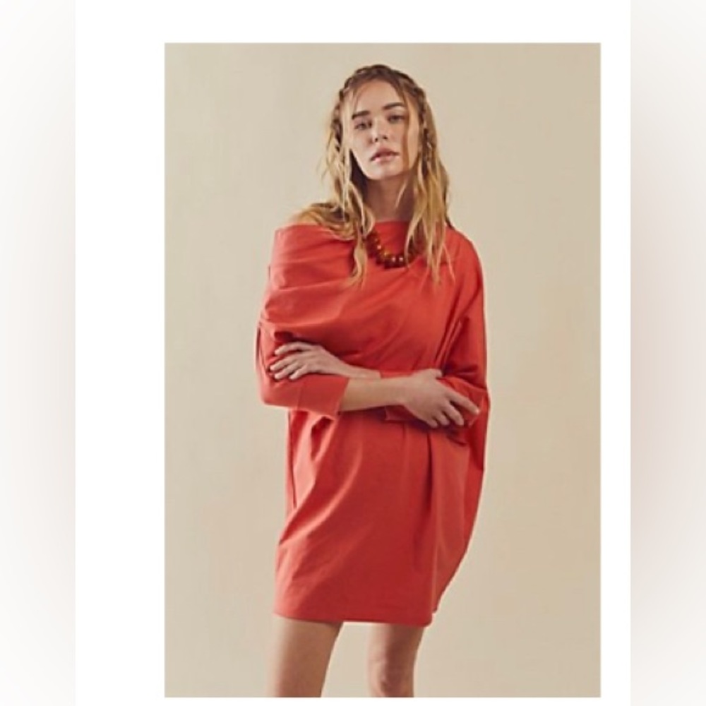 Free People ~ Modern Mini Dress~ Size XSmall~ NWT ~ Coral Flame